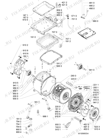 Схема №1 AWECO 9660 с изображением Блок управления для стиралки Whirlpool 481010560073