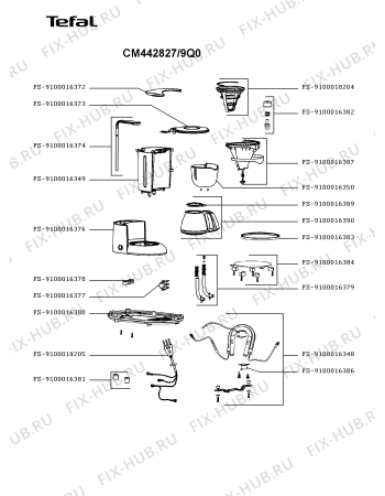 Схема №1 CM442827/9Q0 с изображением Провод для кофеварки (кофемашины) Tefal FS-9100018205