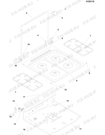 Схема №2 KG1405WESU (F018139) с изображением Электропитание для плиты (духовки) Indesit C00776645