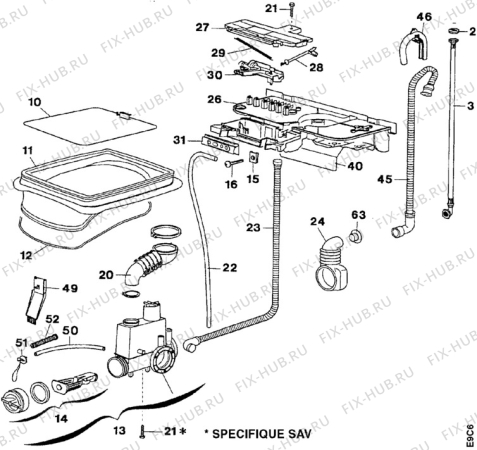 Взрыв-схема стиральной машины Zanussi TL892V - Схема узла Water equipment