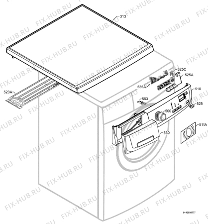 Взрыв-схема стиральной машины Electrolux EWF16370 - Схема узла Command panel 037