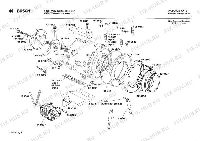 Взрыв-схема стиральной машины Bosch WMV468234 V4682 - Схема узла 03