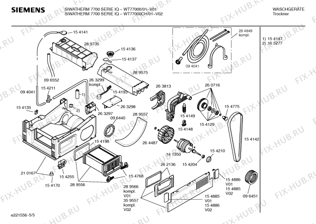Схема №4 WT77000CH SIWATHERM 7700 SERIE IQ с изображением Инструкция по установке/монтажу для сушильной машины Siemens 00526682