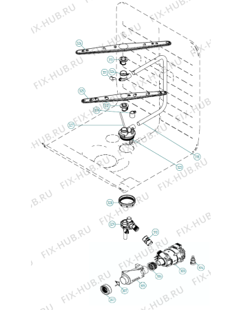 Взрыв-схема посудомоечной машины Asko D5122 XXL US   -White Bi (340897, DW70.1) - Схема узла 03