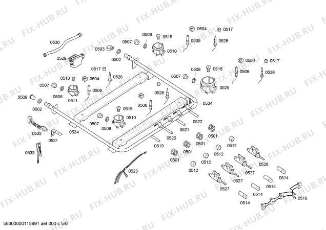 Взрыв-схема плиты (духовки) Bosch HEC66X49ED P4 56 EMB INOX GE BIV VS - Схема узла 05