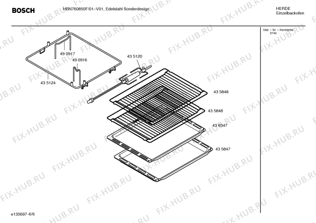 Схема №3 HBN760850F с изображением Фронтальное стекло для духового шкафа Bosch 00472960