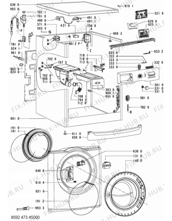 Схема №2 AWOE 8358 с изображением Обшивка для стиралки Whirlpool 480111102241
