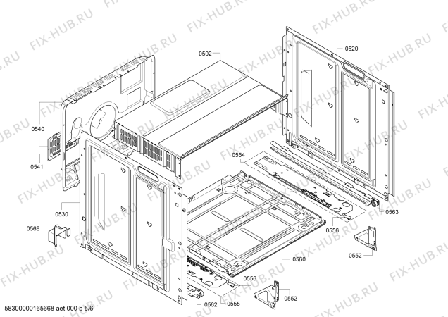 Взрыв-схема плиты (духовки) Bosch HEB33D151 Bosch - Схема узла 05