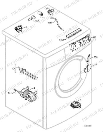 Взрыв-схема стиральной машины Privileg 00394934_21115 - Схема узла Electrical equipment 268