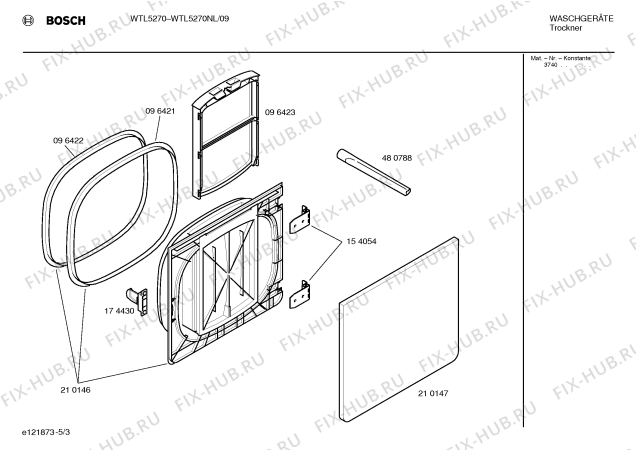 Взрыв-схема сушильной машины Bosch WTL5270NL WTL5270 - Схема узла 03