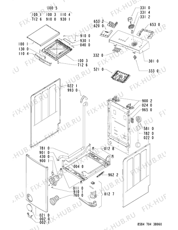 Схема №2 LTE 7046 с изображением Блок управления для стиралки Whirlpool 480111103659