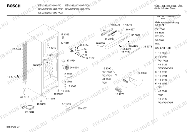 Схема №3 KSV33621CH с изображением Инструкция по эксплуатации для холодильника Bosch 00583374