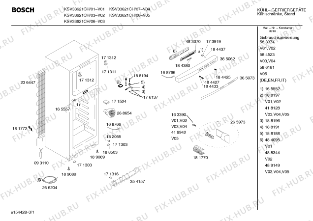 Схема №3 KSV33621CH с изображением Дверь для холодильной камеры Bosch 00239389