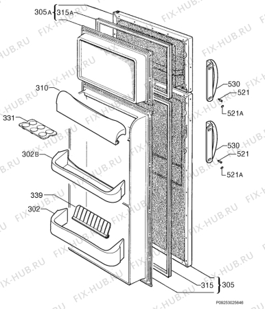 Взрыв-схема холодильника Rex Electrolux RD240 - Схема узла Door 003