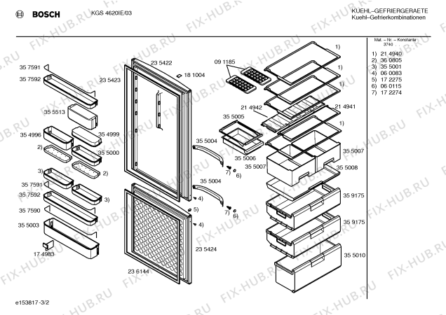 Схема №3 KG43S20IE с изображением Панель управления для холодильной камеры Siemens 00214935