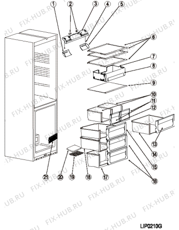 Взрыв-схема холодильника Hotpoint-Ariston HBC12014NFSH (F087175) - Схема узла
