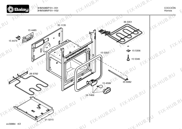 Схема №2 3HM508NP с изображением Фронтальное стекло для духового шкафа Bosch 00364882