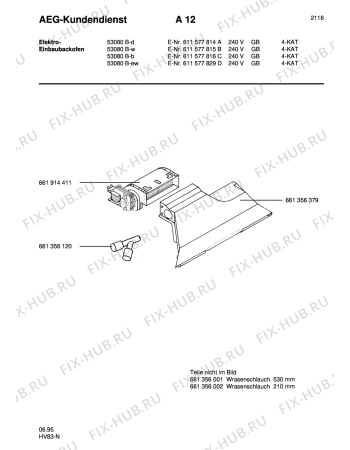 Взрыв-схема плиты (духовки) Aeg COMP. 53080B-W GB - Схема узла Section1