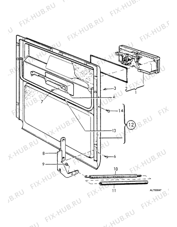 Взрыв-схема посудомоечной машины Zanker 4621 - Схема узла Door