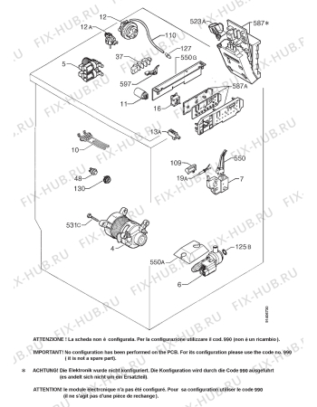 Взрыв-схема стиральной машины Husqvarna Electrolux QW1050H - Схема узла Electrical equipment 268