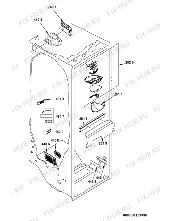 Схема №3 20RU-D1 600 с изображением Поверхность для холодильной камеры Whirlpool 481245838104