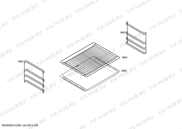 Взрыв-схема плиты (духовки) Bosch HBN301E1 - Схема узла 06