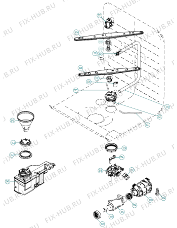 Взрыв-схема посудомоечной машины Gorenje D5153 XL DK   -White Bi Soft (900001426, DW70.5) - Схема узла 03
