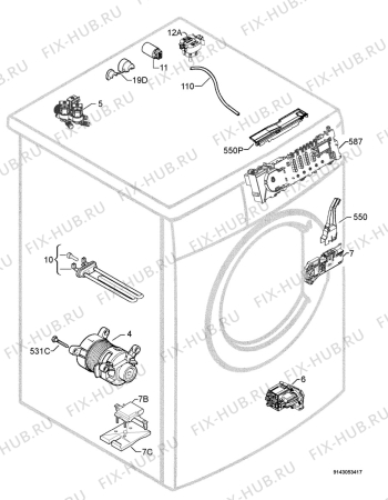 Взрыв-схема стиральной машины Aeg Electrolux L60850L - Схема узла Electrical equipment 268