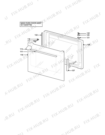 Взрыв-схема плиты (духовки) Zanussi ZDG58W - Схема узла H10 Main Oven Door (large)
