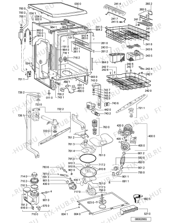 Схема №2 ADP 1967 WHM с изображением Панель для электропосудомоечной машины Whirlpool 481245371595