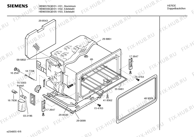 Схема №3 HB96576GB с изображением Каталитическая панель для плиты (духовки) Siemens 00435600