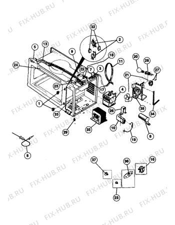 Взрыв-схема микроволновой печи Electrolux NF4070 - Схема узла Microwave equipment