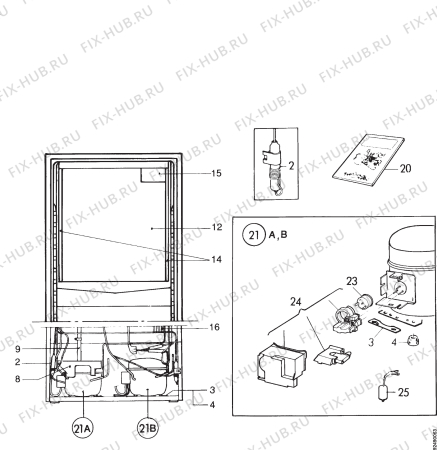 Взрыв-схема холодильника Zoppas PC20/15SB - Схема узла Section 4