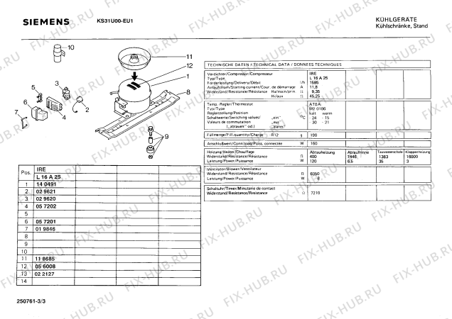 Схема №3 KS31U00 с изображением Крышка для холодильной камеры Siemens 00058003