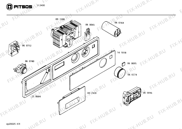 Схема №2 V2400 с изображением Панель для стиральной машины Bosch 00141018