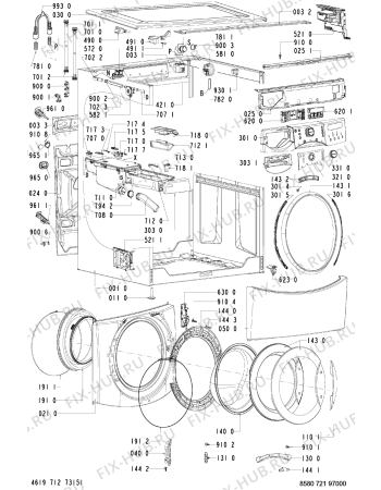 Схема №1 721 WT/CR с изображением Модуль (плата) для стиралки Whirlpool 481223958073