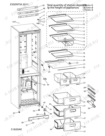 Взрыв-схема холодильника Hotpoint-Ariston EBOH18201F (F086737) - Схема узла