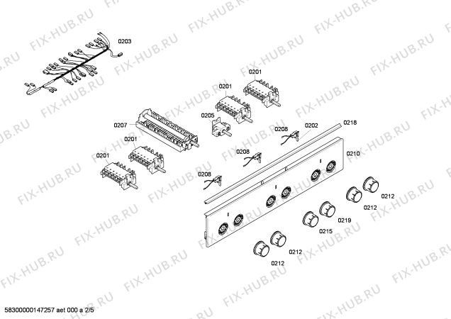 Взрыв-схема плиты (духовки) Bosch HSE420120 - Схема узла 02