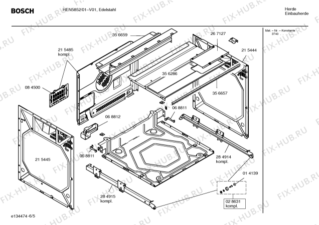 Схема №4 HEN4853 с изображением Панель управления для духового шкафа Bosch 00369518