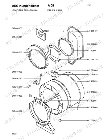 Взрыв-схема стиральной машины Aeg LTH5550-W - Схема узла Section2