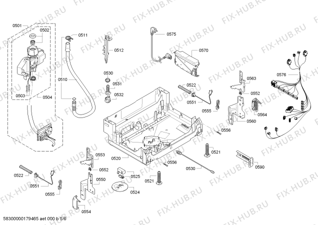Схема №5 S51T65Y6RU с изображением Передняя панель для электропосудомоечной машины Bosch 00791945