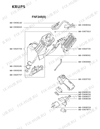 Взрыв-схема кофеварки (кофемашины) Krups FNF245(0) - Схема узла QP001889.0P3