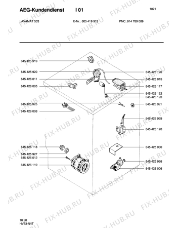 Взрыв-схема стиральной машины Aeg LAV503 - Схема узла Electrical equipment