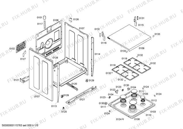 Схема №4 HSG312020F с изображением Столешница для плиты (духовки) Bosch 00243772