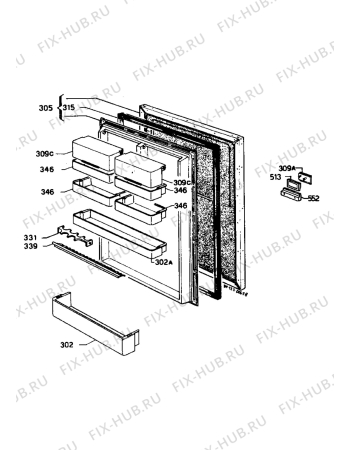 Взрыв-схема холодильника Unknown ZI6161N - Схема узла Door 003