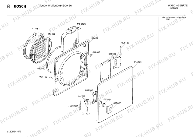 Схема №2 WMT200014B T2000 с изображением Панель для сушильной машины Bosch 00118542