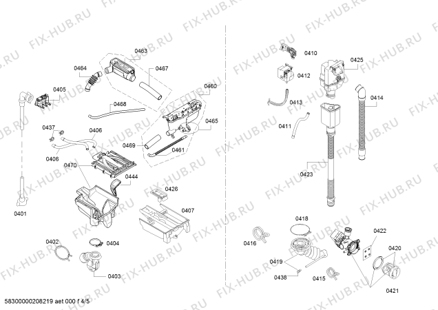 Схема №4 WAU289690W с изображением Корпус для стиральной машины Bosch 00717354