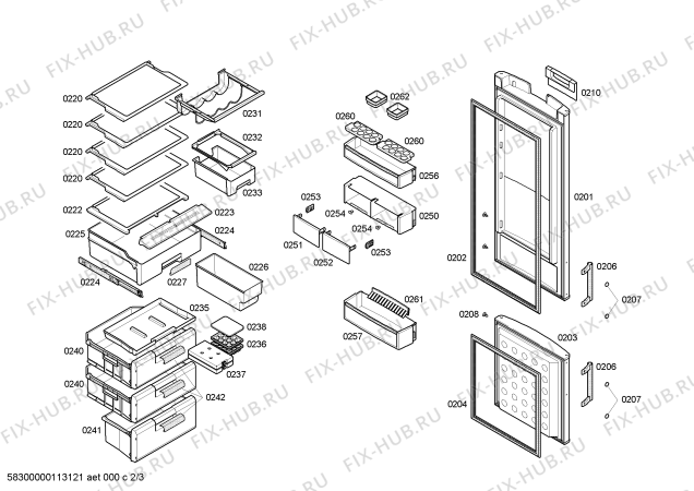 Схема №2 KG36P390 с изображением Дверь для холодильника Siemens 00243860