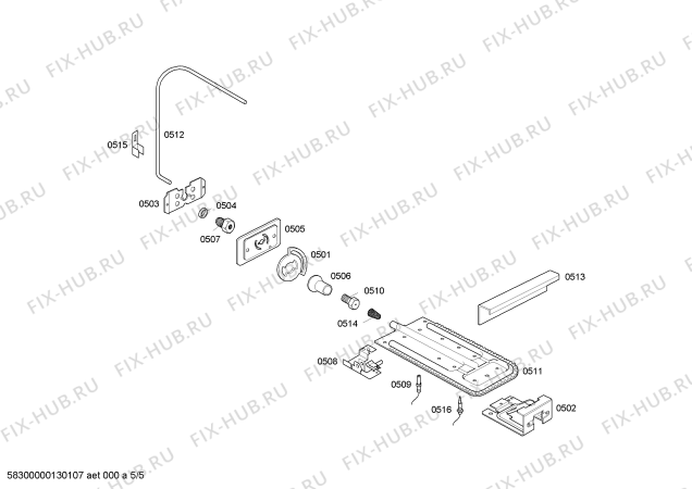 Взрыв-схема плиты (духовки) Bosch HSK45K31EE STYLE II BCO GE 220V - Схема узла 05