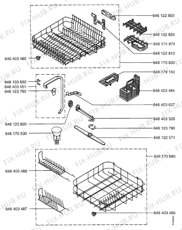 Взрыв-схема посудомоечной машины Aeg 6051-IB - Схема узла Section 6